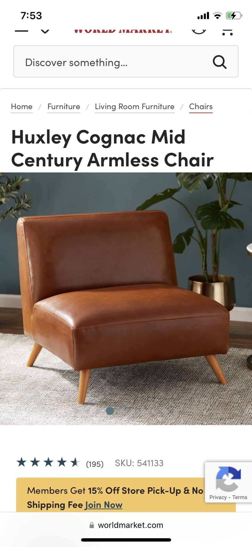 World market sale cognac chair