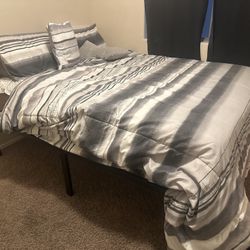 Queen Platform Bed and Mattress 