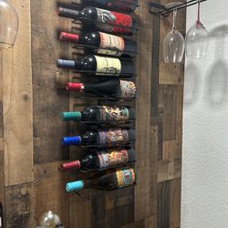 3 Wine Bottle Racks and 4 Wine Glasses Racks 