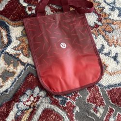Lululemon Burgundy and Red shopping Tote Bag