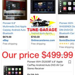 PIONEER 6.8" MULTIMEDIA DVD APPLE CARPLAY ANDROID AUTO BLUETOOTH STEREO RECEIVER $499.99