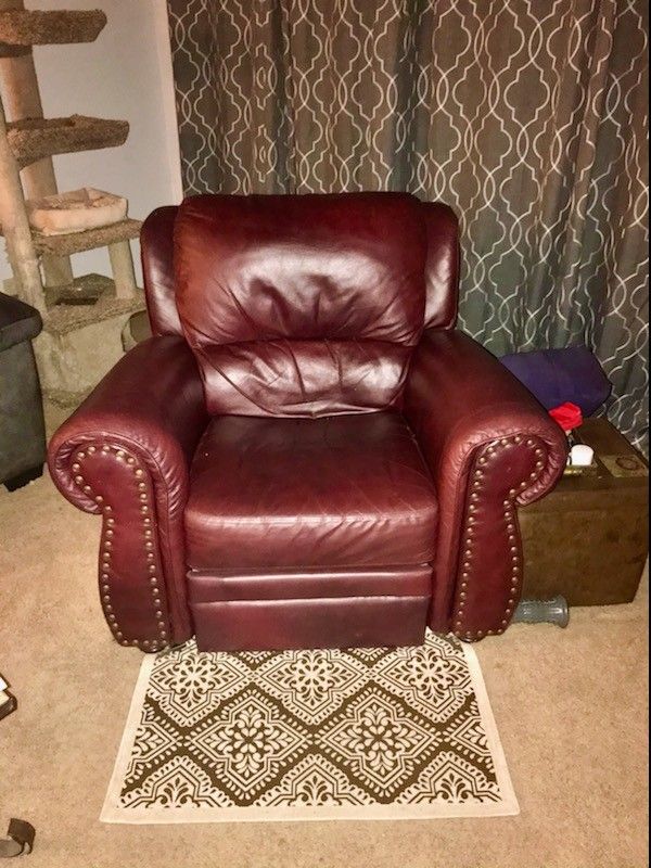 Real leather recliner