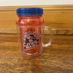 zak!designs plastic Star Wars Stormtrooper Red+Blue Mason Jar Mug w/screw top 
