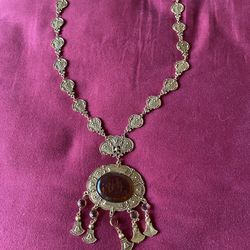 Amber Medallion Necklace 