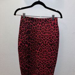Pink Leopard Pencil Skirt 