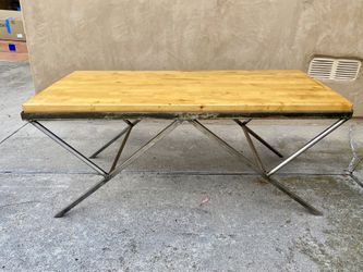 Wood And Metal Coffee Table