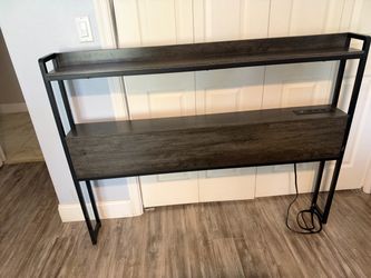 Full size headboard with storage and outlets