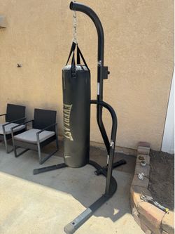 100 pound Everlast punching bag with stand