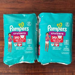 Pampers Cruisers 360 Degrees 100% Leakproof Stay-put Fit: Size 7; 17 Count Each (2 For $16)