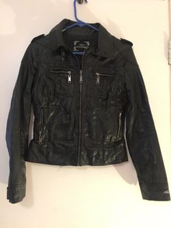 Black leather jacket