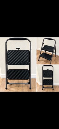 COSCO 2-Step Folding Step Stool Ladder – Black