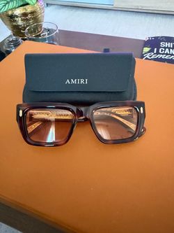 Amiri Tortoise Square Sunglasses with Case