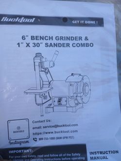 Bucktool 6" BENCH GRINDER AND 1 × 30 SANDER COMBO