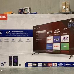 65’ Inch Tcl 4K Smart Roku Tv..$350.00!!