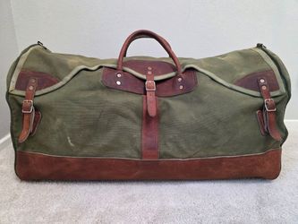 1960s Gokey 28” Canvas Leather Duffel St Paul MN Crown C&C Zipper USA