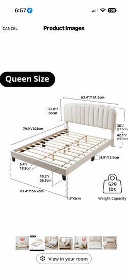 Bed frame queen size