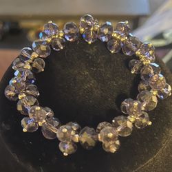 Vintage Glass Beaded Bracelet 7 inches 