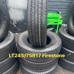 SET OF FOUR USED TIRES FIRESTONE LT 245/75/17