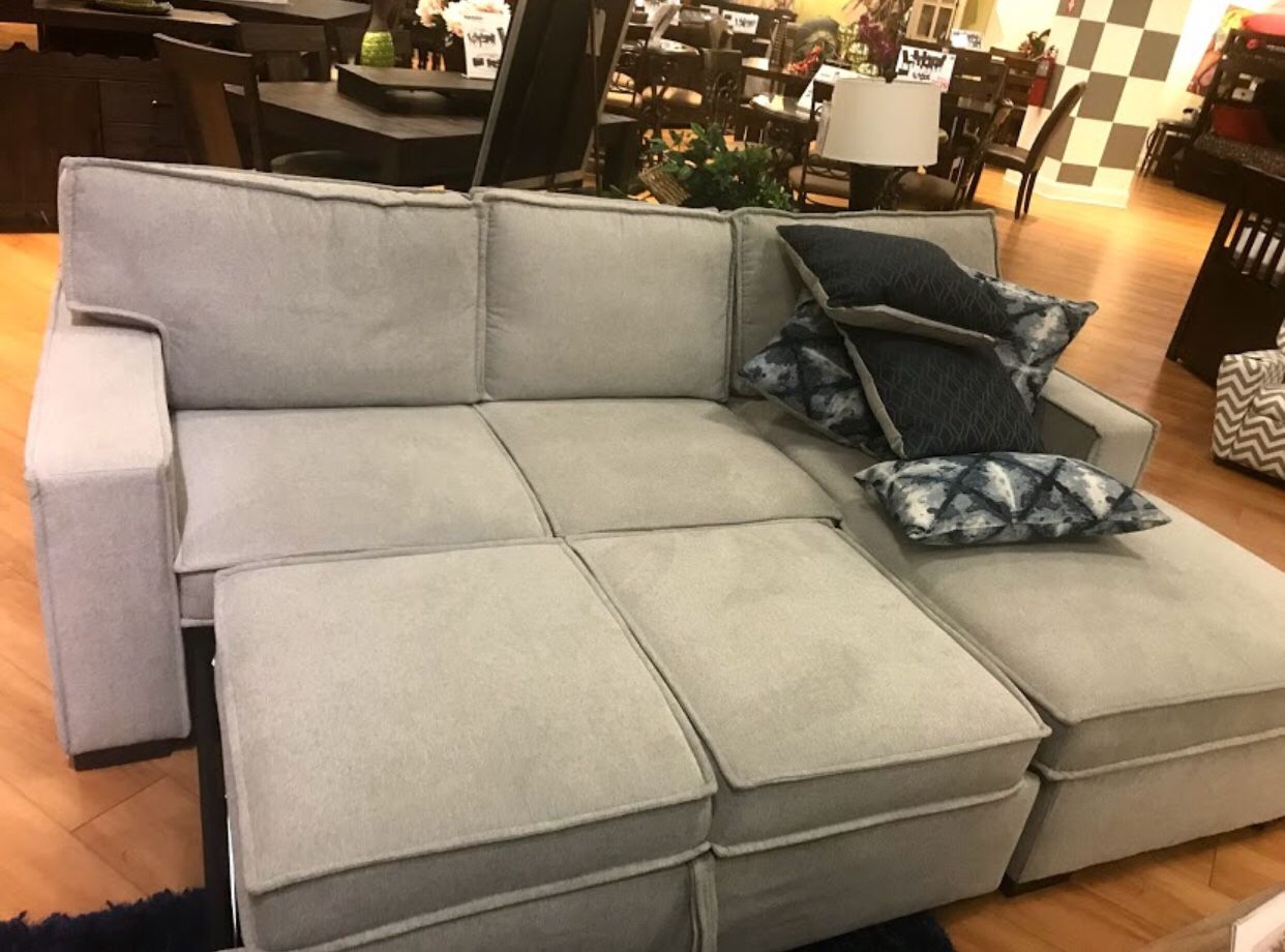 Darton Cream Sleeper Sectional with Storage & Couch & Living room set
