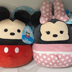 Mickey & Minnie Mouse Squishmallows Set NEW 