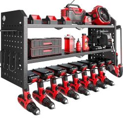 Power Tool Organizer Wall Mount, Cordless Drill and Battery Holder, 