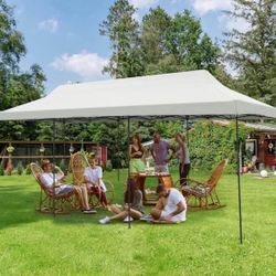 10x30 Pop Up Canopy Tent, Commercial Instant Canopy Heavy Duty With Roller Bag, 8 Sand Bags,