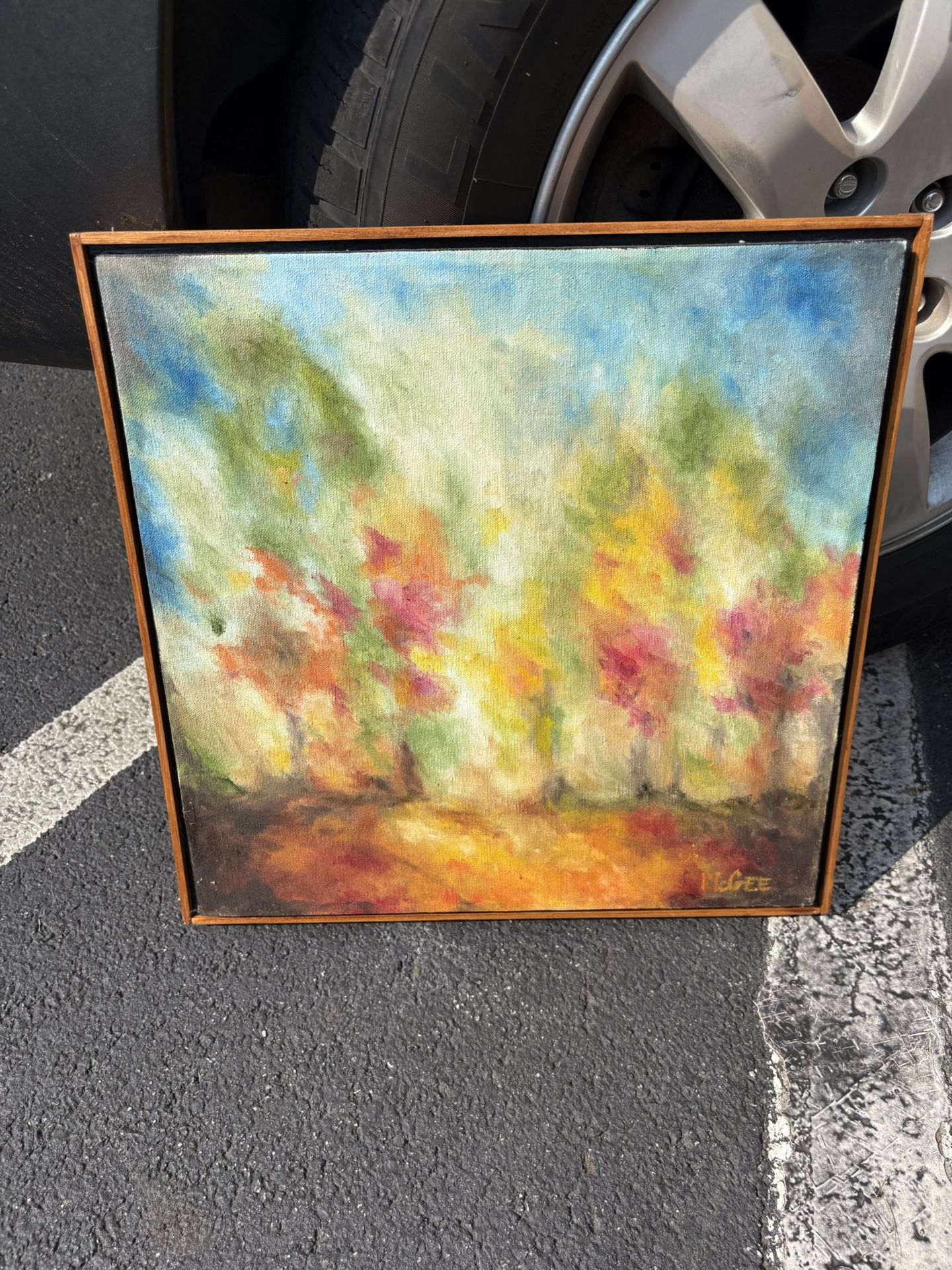 Beautiful, signed, watercolor artwork on canvas