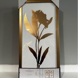 Gold and white wall art