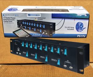 Professional Rack Mount Power Supply 17 Input 5 USB Charging Ports LED Lights Strip PS17U 🚨 Payment Options Available 🚨 No Credit Needed 🚨