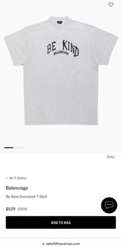 BALENCIAGA 23FW gray Be Kind patch distressed short sleeved shirt