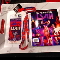 49ers Kansas City Chiefs  Super Bowl LVIII Las Vegas PROGRAM Ticket Holder Pin 