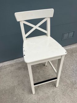 Wood white counter stool chair