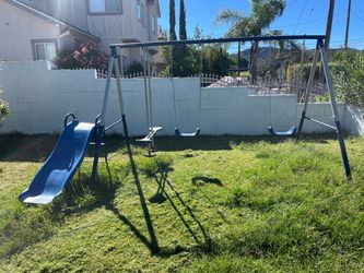 Kids Outdoor Swing Set with Slide