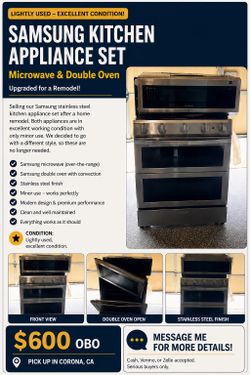 Samsung Double Oven and Microwave
