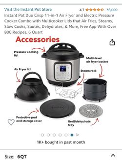 Instant Pot Duo Crisp 11-in-1 Air Fryer and Electric Pressure Cooker Combo  with Multicooker Lids that Air Fries, Steams, Slow Cooks, Sautés, Dehydrate  for Sale in Cambridge, MA - OfferUp