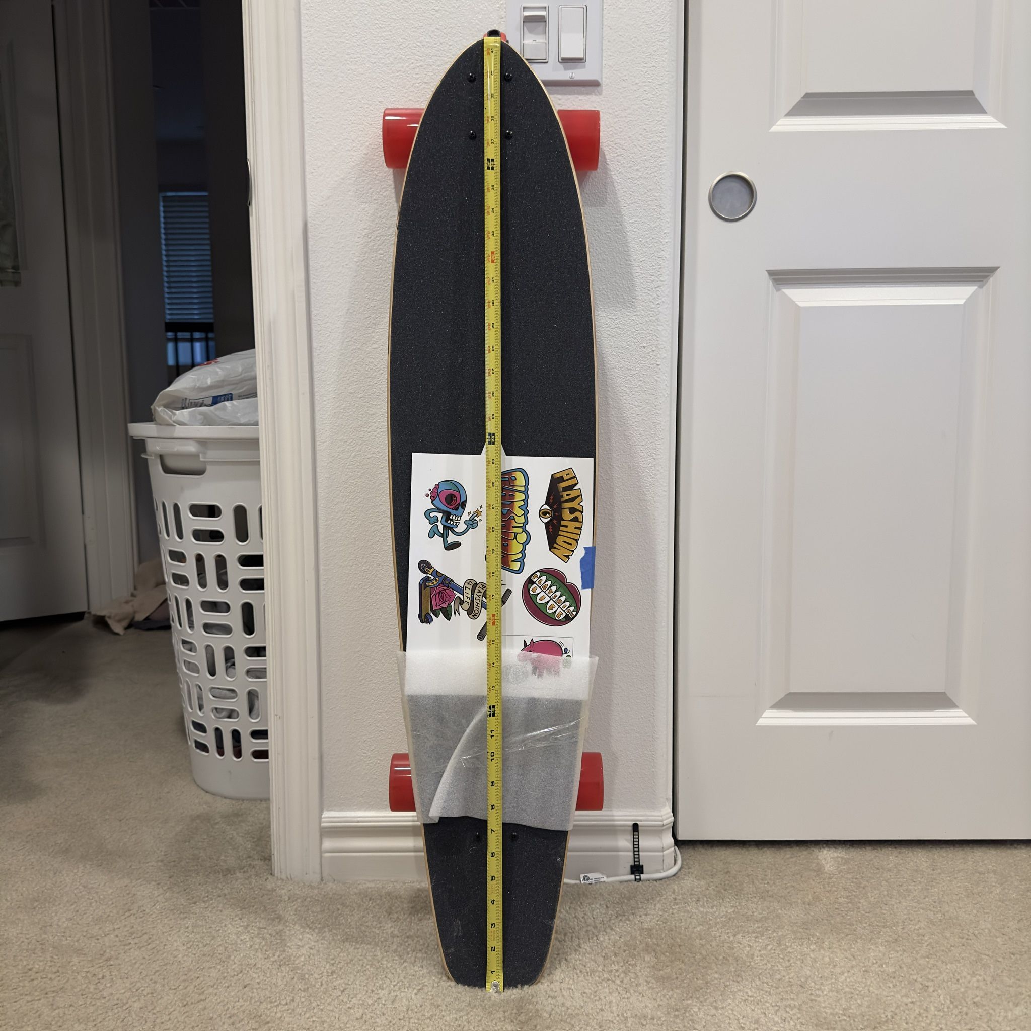 Playshion 42in Bambo Longboard Skateboard Complete Cruiser