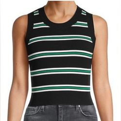 A.L.C. Green and Blue Fitted Sleeveless Tank Top 