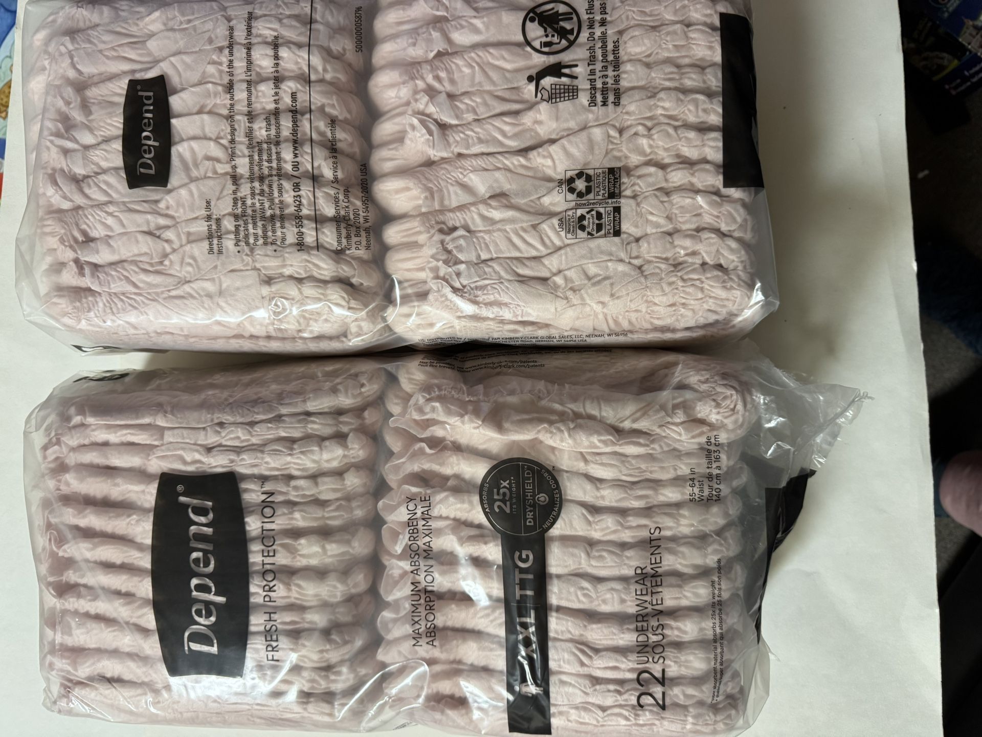 DEPENDS WOMEN’s UNDIES. SIZE XXL. 43