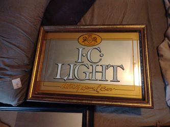 1970'S I.C. LIGHT LIGHT UP MIRROR SIGN 