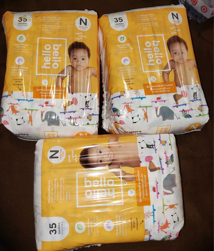 Newborn  Hello Bello Diapers 3 Packs Of 35ct