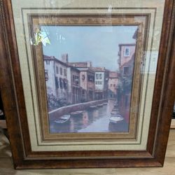 Large Contemporary Venice Art Print Waterways At Dawn.