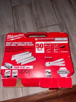 Milwaukee 50pc 1/4” Drive Socket Set SAE/METRIC