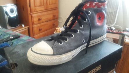 Gray and Red Converse