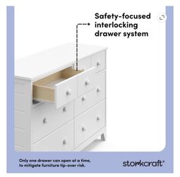 Storkcraft Moss nursery drawer double dresser