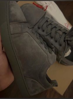 Christian Louboutin Gray Suede Low-Top Sneakers