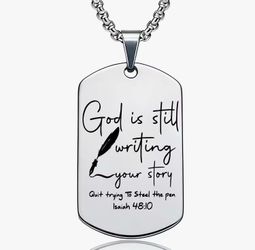 💥GOD IS STILL WRITING YOUR STORY PENDANT & CHAIN