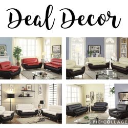 New 3pc Sofa Loveseat Chair (Red/Black, White/Black, Cream/burgundy, Black)