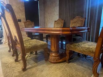 Aico dining table and 6 chairs