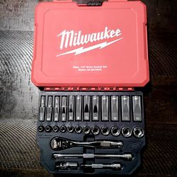 Milwaukee 28pc 1/4" Drive Metric Ratchet & Socket Set 48-22-9(contact info removed)943 NEW