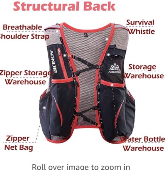 TRIWONDER Hydration Pack Backpack 5L Lightweight Deluxe Marathoner Running Race Hydration Vest (L-XL)